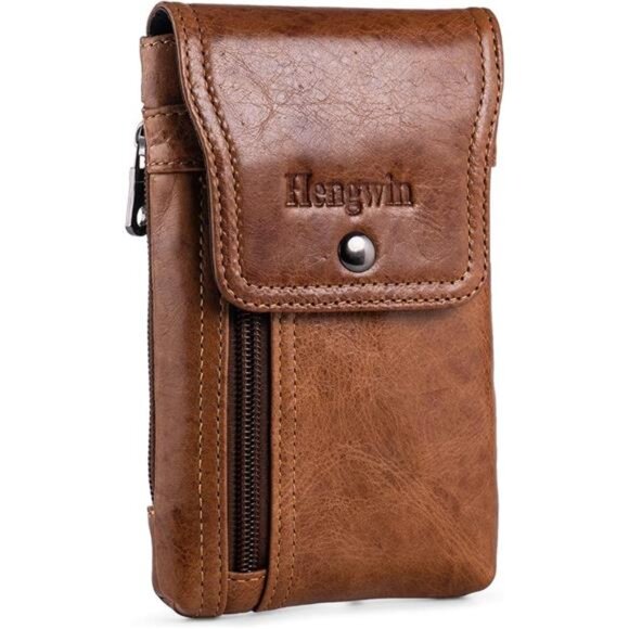Phone Holster Case with Belt Clip, Genuine Leather Belt Pouch Belt Case Cell - Picture 7 of 7